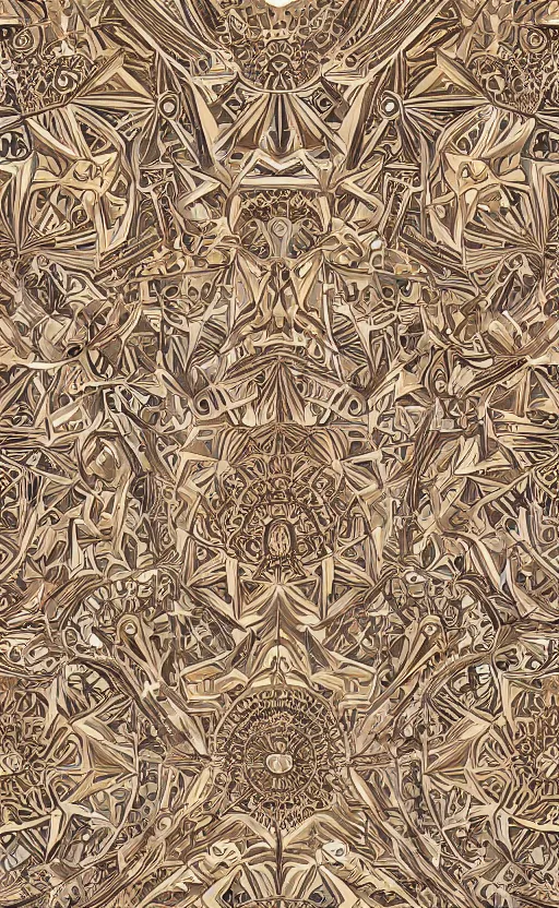 Image similar to intricate geometrical futurists ornamental pattern rapport, beautiful metallic accents, elegant, pattern, full page illustration, oil on canvas, 8k