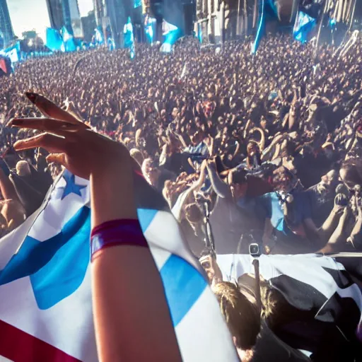 Image similar to Lady Gaga Argentina presidential rally, Argentine flags behind, bokeh, as Evita, epic photo, detailed, Argentina