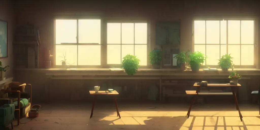 Prompt: a wholesome animation key shot of a room with a big cork board, hipster vibes by studio ghibli, animation, sharp, rendered in unreal engine 5, focused, anime key art by greg rutkowski, bloom, dramatic lighting