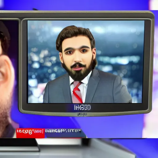 Image similar to a photo of twitch streamer hasanabi, hasan piker, twitch streamer, 9/11, fox news, digital art, 4k