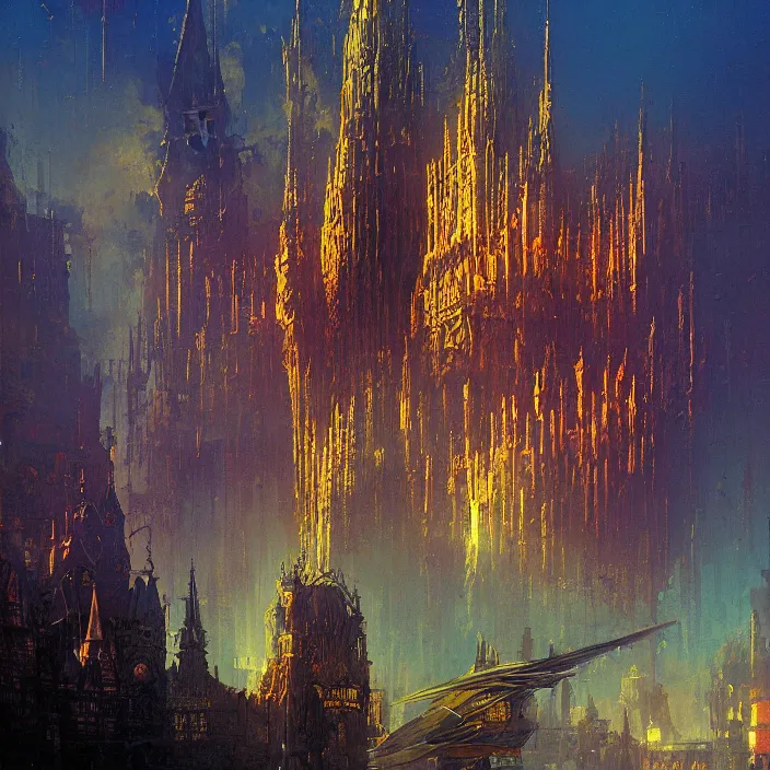 Prompt: gdansk, abstract, concept art, digital painting, ornate, backlit, bokeh, deep aura, slight glow, by bruce pennington, by wayne barlowe