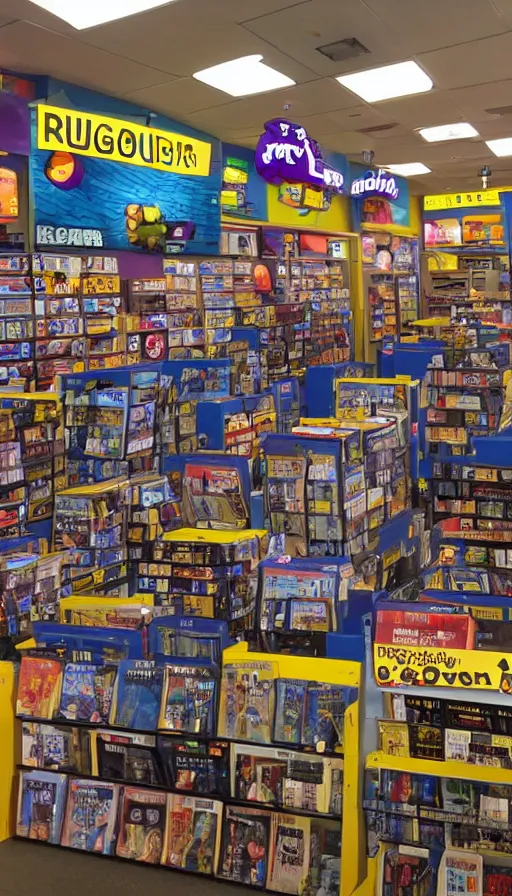 Image similar to rugrats, blockbuster movie rental store