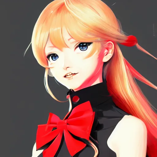 Image similar to Ann Takamaki from Persona 5, anime, elegant, 2d, ultra highly detailed, digital painting, smooth, sharp focus, artstation, portrait art by Ilya Kuvshinov