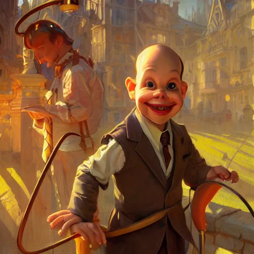 Image similar to Brian Stelter as Pinocchio, digital art, hyper realistic, highly detailed, cinematic lighting, artstation, sharp focus, by artgerm and greg rutkowski and alphonse mucha