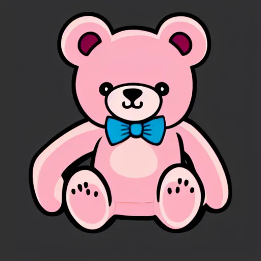 Image similar to a cute pink cuddly bear wearing headphones vector logo