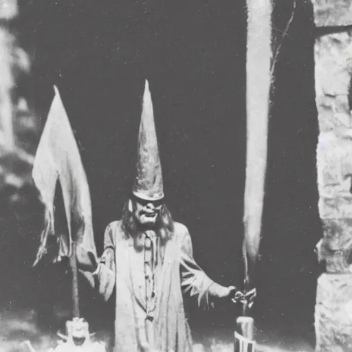 Image similar to wizards and witches in ww 2, historical photography, black and white