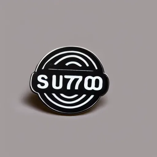 Image similar to a photo of a retro 7 0 s minimalistic fire warning enamel pin, studio lighting, behance