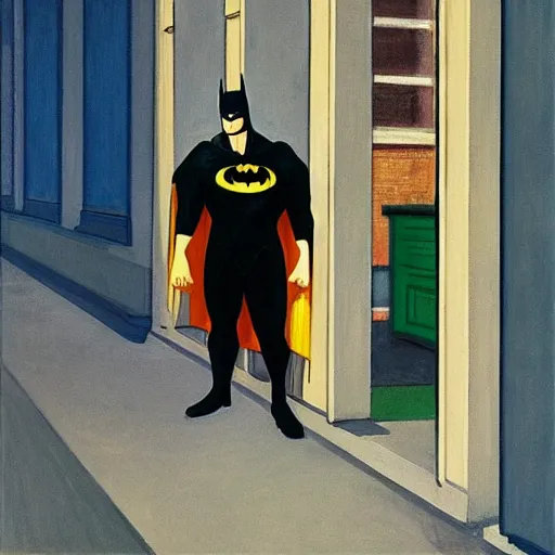 Prompt: Batman by Edward hopper