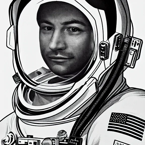 Prompt: portrait of an astronaut, 100° z-axis