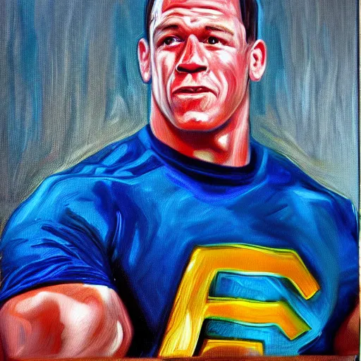 Image similar to john cena, oil painting