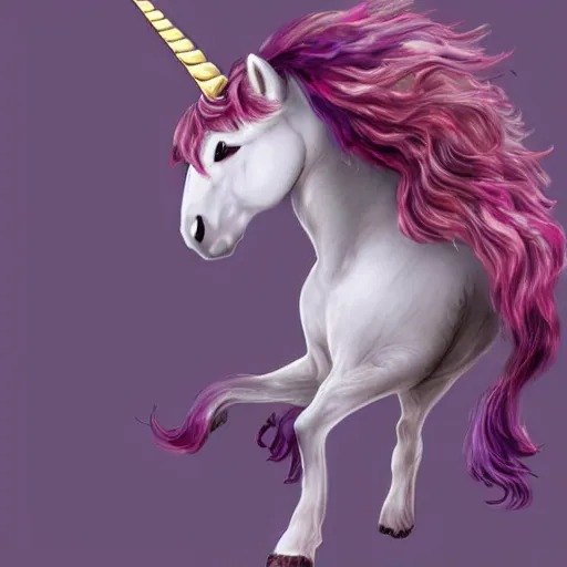 Prompt: a small fierce pet unicorn, fantasy art