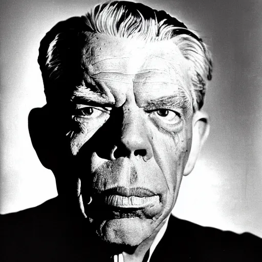 Image similar to gothic vanishing detailed portrait of lee marvin at elderly age of 1 0 5