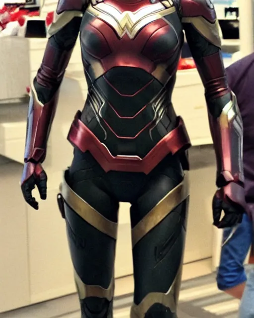 Image similar to gal gadot ironman suit very realistic medium shot from the avengers