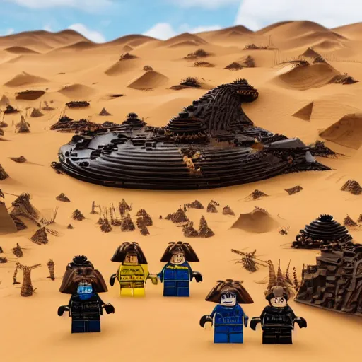 Image similar to dune lego set, photorealistic, 4 k, 8 k, ultra detailed