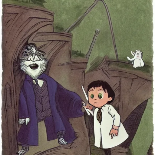 Image similar to a film still of harry potter, artwork by maurice sendak