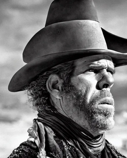 Image similar to film still close up shot of ron perlman as the man with no name from the movie a fistful of dollars. photographic, photography