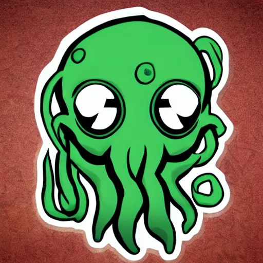 Prompt: cute cthulhu sticker art, transparent background cronobreaker, beeple game icon