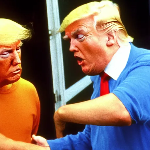 Image similar to Donald trump meets Shaggy from Scooby Doo (1969)