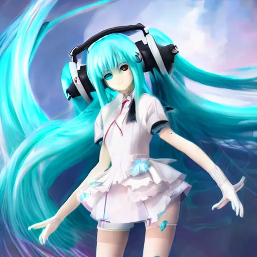 Image similar to hatsune Miku by wlop