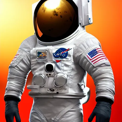 Image similar to Among us Astronaut,realistic, 3d