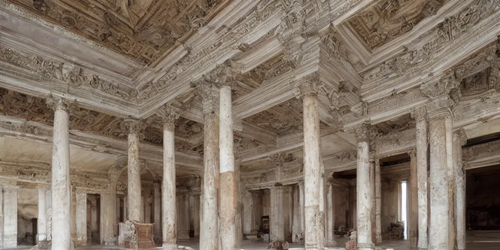 Image similar to enormous roman palace, opulent