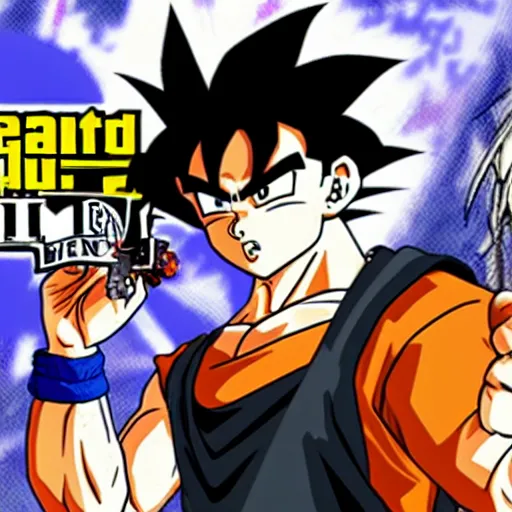 Prompt: goku in grand theft auto