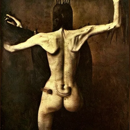 Prompt: beautiful photo of the devil by hieronymus bosch, joel peter witkin, annie liebovitz, rembrandt.