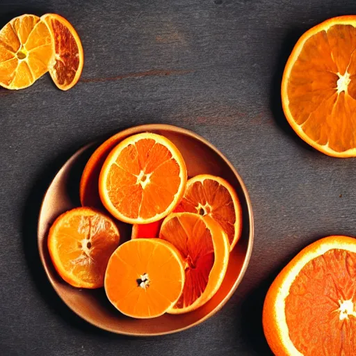 Image similar to a plate of sliced oranges, orange slices, 4 k photography