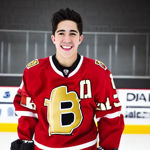 Prompt: An 8k photo portrait of Johnny Gaudreau, portrait, award winning photo, solid backgroun