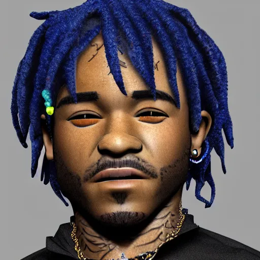 Prompt: lil uzi vert with short legs, realistic, 8 k, ultra details, highly detailed face, sharp focus