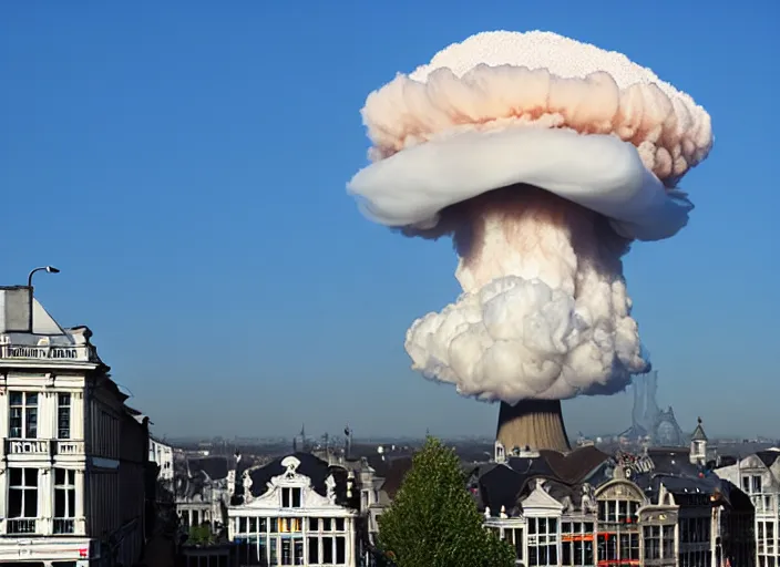 Prompt: nuclear mushroom cloud over brussels