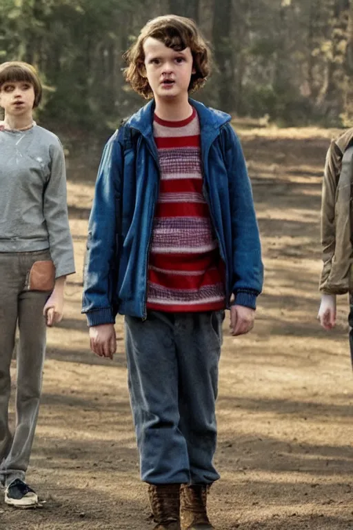 Image similar to eleven from stranger things flying