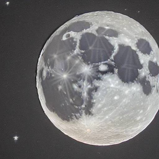 Image similar to telescope picture of the moon cracking like an egg