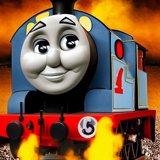 Image similar to thomas the tank engine edkt straight to hell