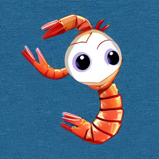 Image similar to cartoon shrimp character