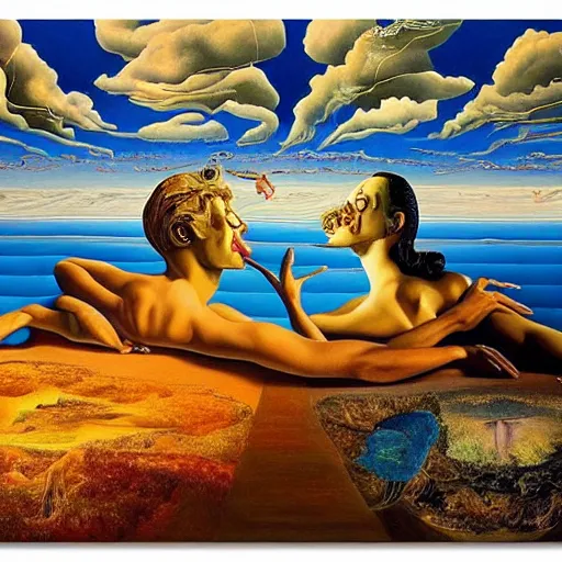 Image similar to If we had more time, We could live forever, Just you and I, We could be together, surrealism, in the style of Salvador Dali, oil on canvas, 8K beautiful detailed mural