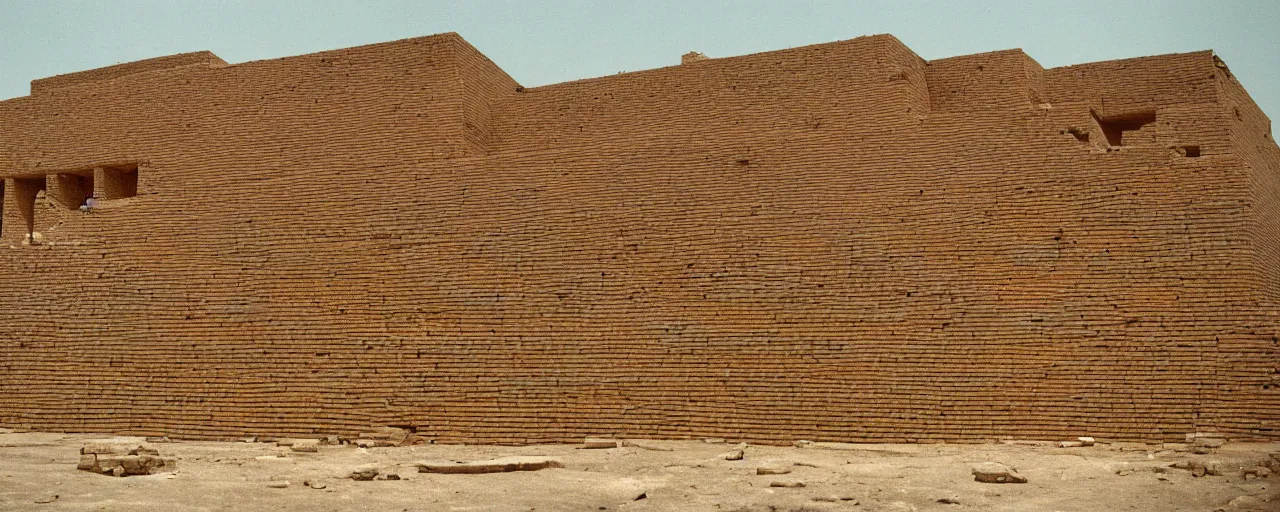 Prompt: an ancient mesopotamian ziggurat built with spaghetti, architectural, minimal, canon 5 0 mm, wes anderson film, kodachrome