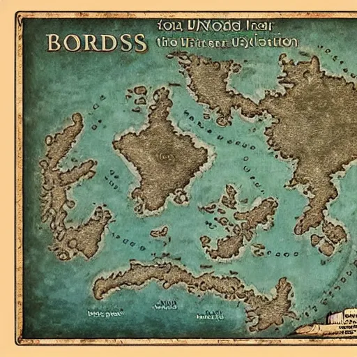 Prompt: map for the borders of an underwater civilization.