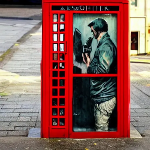 banksy phone booth