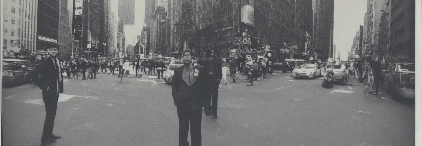 Image similar to Polaroid Photo of Kirby on the street in New York City