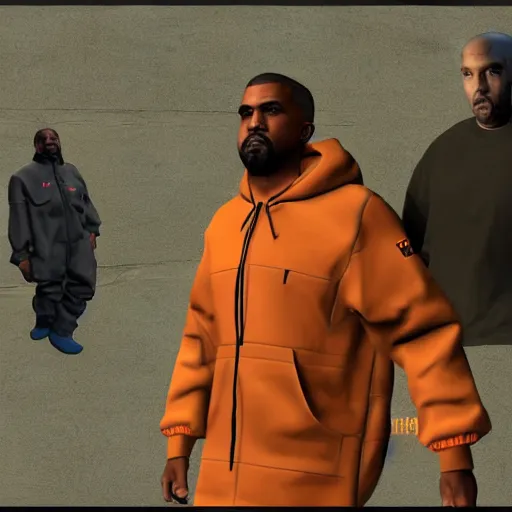 Prompt: kanye west in half life 1