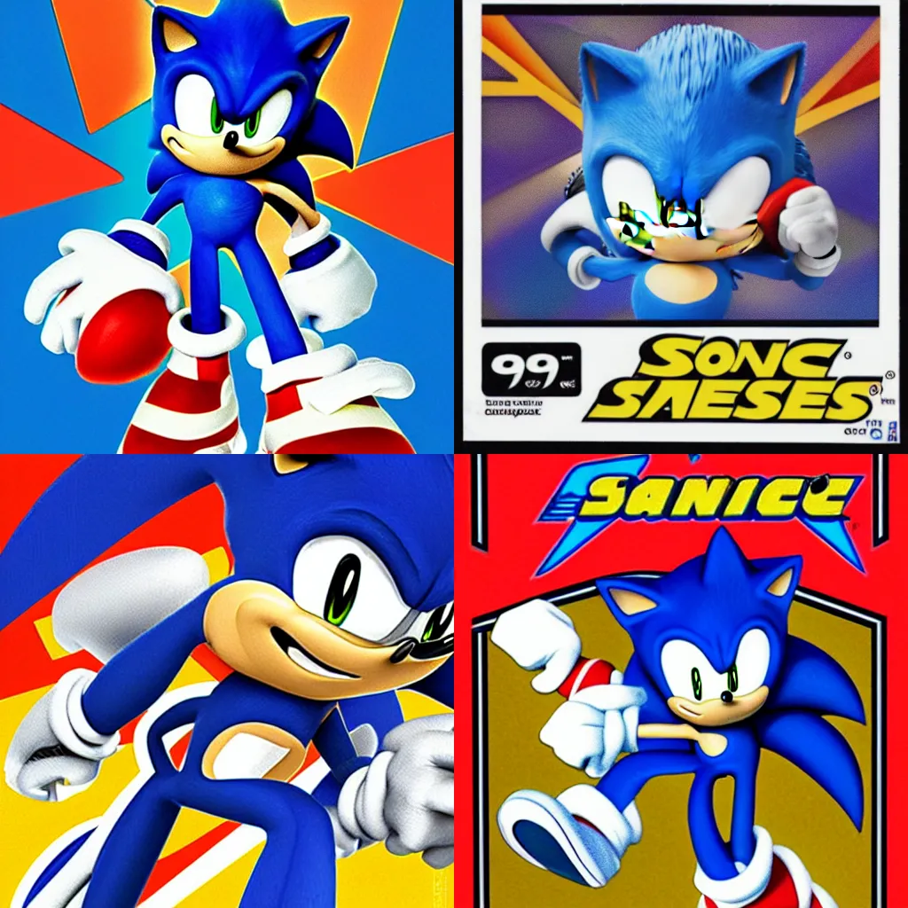 Prompt: the vague shape of sonic the hedgehog, blue checkerboard background, 1 9 9 0 s 1 9 9 2 sega genesis box art, sonic, 8 0 s, cocaine, party, advertisement