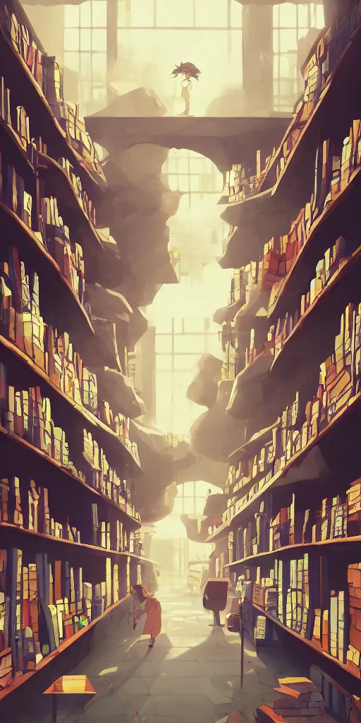 Image similar to inside an empty book store, lush, studio ghibli, sylvain sarrailh, cinematic light, majestic, concept art, volumetric lighting, magic atmospheric, fantasy, 8 k, wide angle, epic composition, award winning, artstation