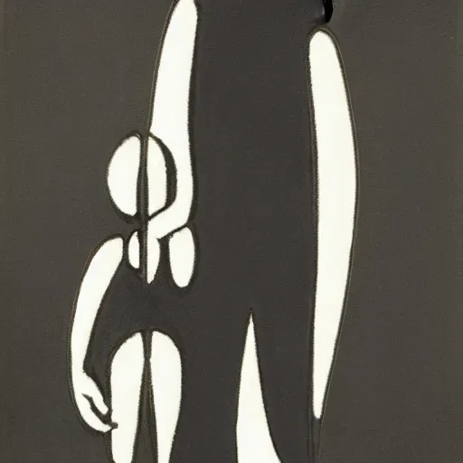 Image similar to rhythmic by max dupain, by paula modersohn - becker. a kinetic sculpture of a large, black - clad figure of the king looming over a small, defenseless figure huddled at his feet. the king's face is hidden in shadow. menacing stance, large, sharp claws, dangerous & powerful creature.