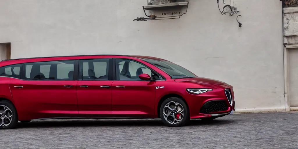 Image similar to 2022 Alfa Romeo Minivan, red