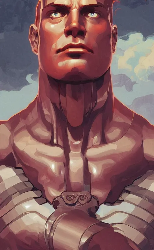 Prompt: colossus, highly detailed, digital painting, artstation, standing, facing camera, concept art, smooth, sharp focus, illustration, art by artgerm and alphonse mucha, high definition digital art, dramatic lighting, in the style of ilya kuvshinov and Ross tran