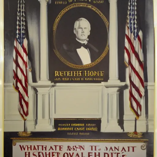 Image similar to richard d james poster on the wall of the white house