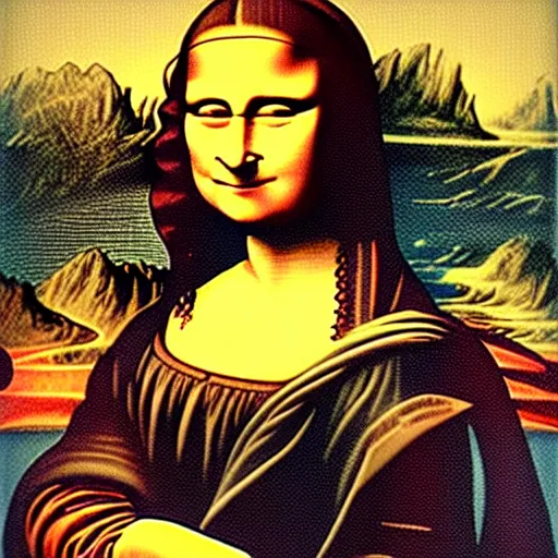 Prompt: a qr-code pattern that looks like Mona lisa