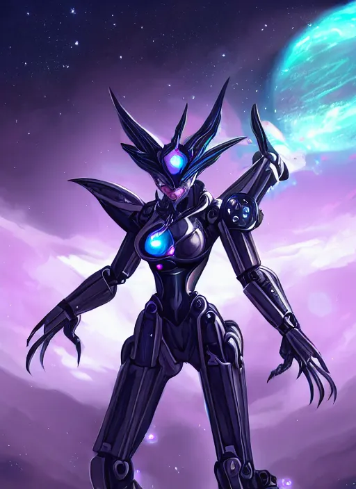 Image similar to cinematic goddess shot, cosmic sized perfectly proportioned stunning beautiful hot anthropomorphic robot mecha female dragon, in space, nebula background, larger than galaxies, holding galaxy, sharp claws, sleek silver armor, epic proportions, epic size, epic scale, digital art, furry art, macro art, dragon art, giantess art, warframe fanart, furaffinity, deviantart