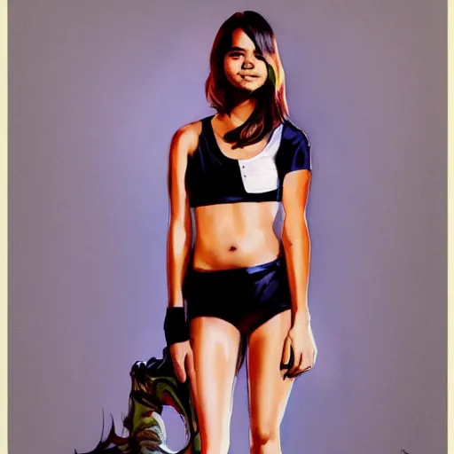 Prompt: high quality, high detailed full body image of maia mitchell by peter andrew jones, 4 k